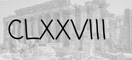 The Roman numeral 178