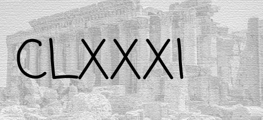 The Roman numeral 181