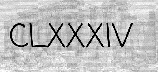 The Roman numeral 184