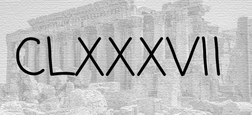 The Roman numeral 187