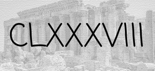 The Roman numeral 188