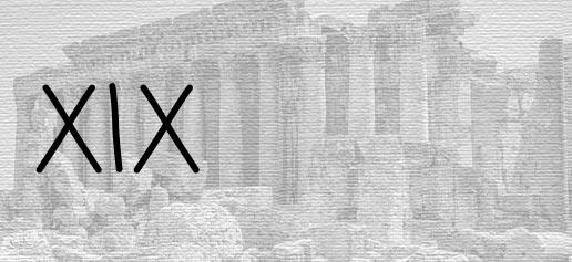 The Roman numeral 19