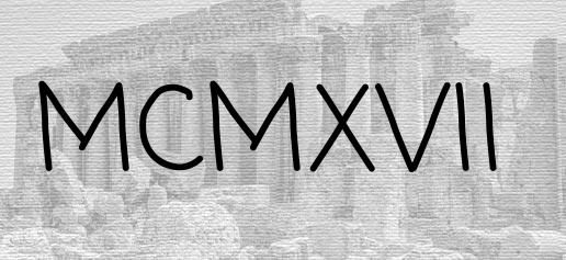 The Roman numeral 1917