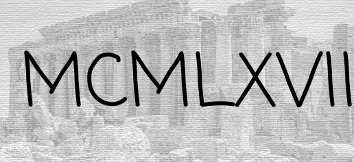 The Roman numeral 1968