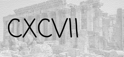 The Roman numeral 197