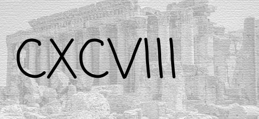 The Roman numeral 198