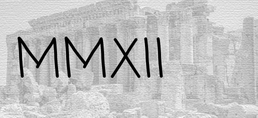 The Roman numeral 2012