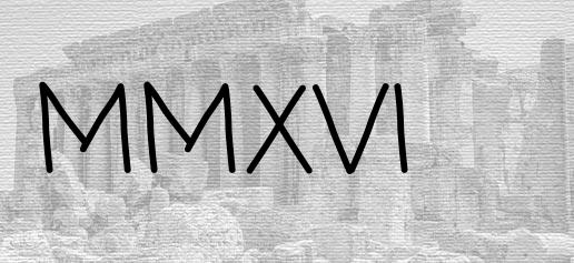 The Roman numeral 2016