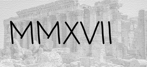 The Roman numeral 2017