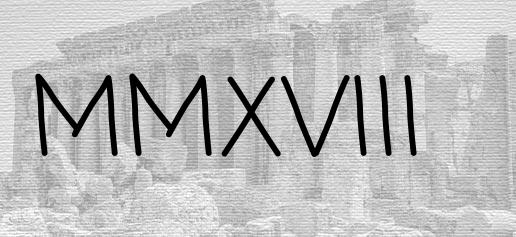 The Roman numeral 2018