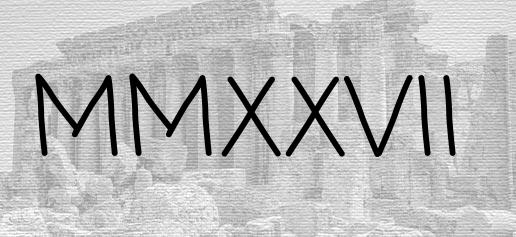 The Roman numeral 2027