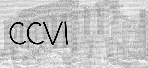 The Roman numeral 206