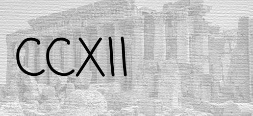 The Roman numeral 212