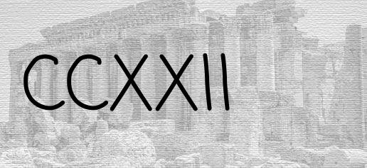 The Roman numeral 222