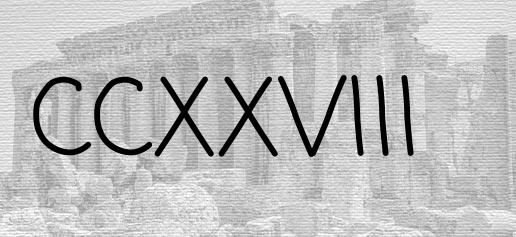 The Roman numeral 228