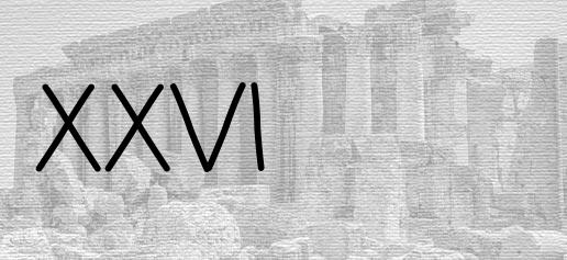 The Roman numeral 26