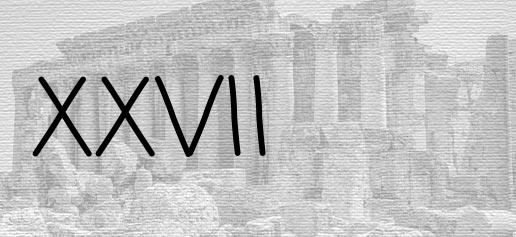 The Roman numeral 27