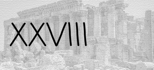 The Roman numeral 28