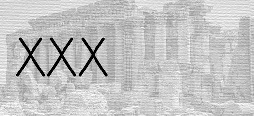 The Roman numeral 30