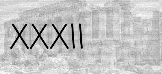 The Roman numeral 32