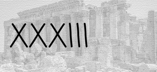 The Roman numeral 33