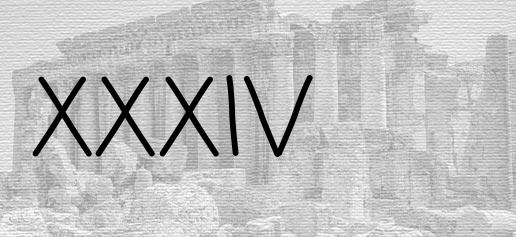 The Roman numeral 34