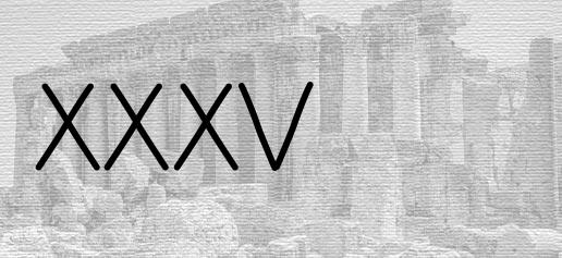 The Roman numeral 35