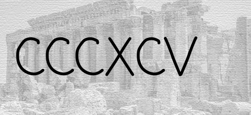 The Roman numeral 395