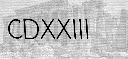 The Roman numeral 423
