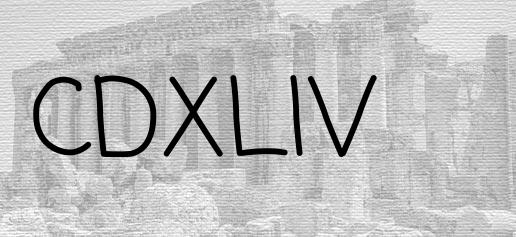 The Roman numeral 444