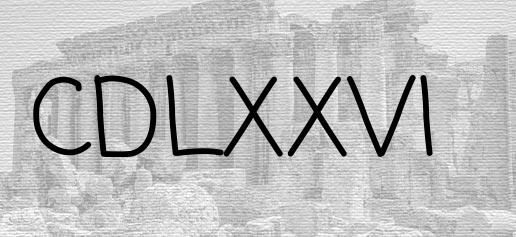 The Roman numeral 476