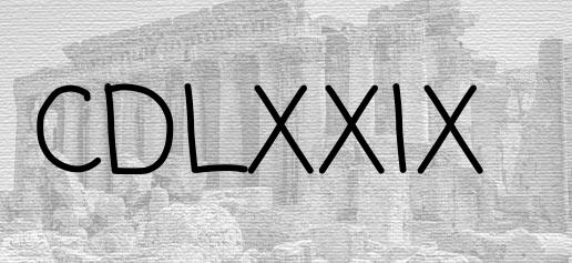 The Roman numeral 479