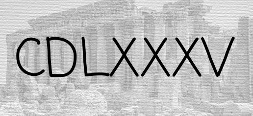 The Roman numeral 485
