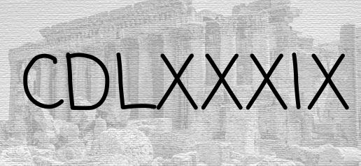 The Roman numeral 489