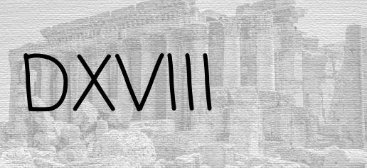 The Roman numeral 518