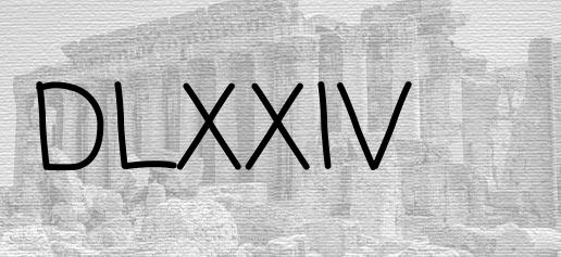 The Roman numeral 574