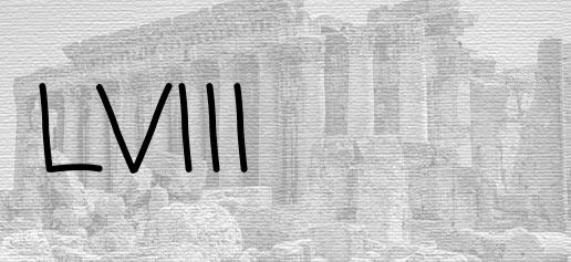 The Roman numeral 58