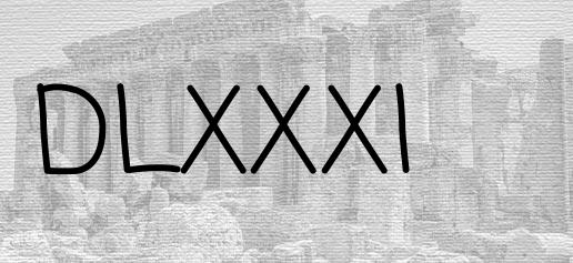 The Roman numeral 581
