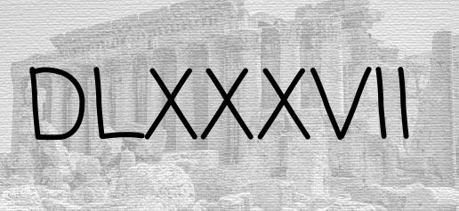 The Roman numeral 587
