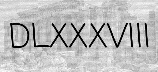 The Roman numeral 588