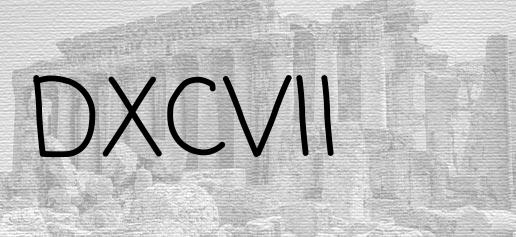 The Roman numeral 597