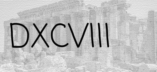 The Roman numeral 598