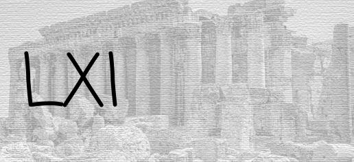 The Roman numeral 61