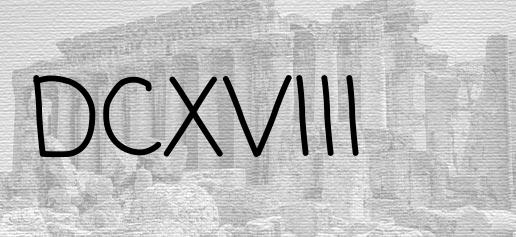 The Roman numeral 618