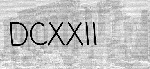 The Roman numeral 622
