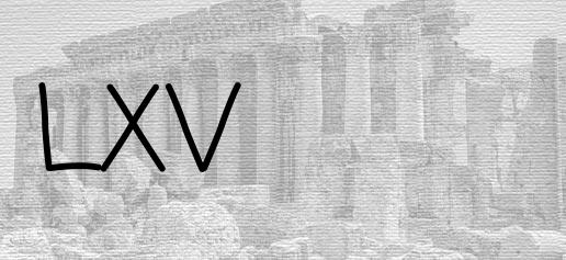 The Roman numeral 65