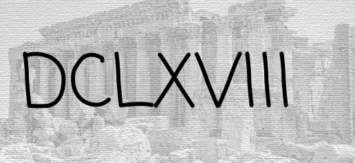 The Roman numeral 668