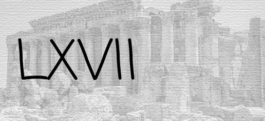 The Roman numeral 67