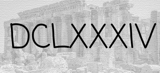 The Roman numeral 684