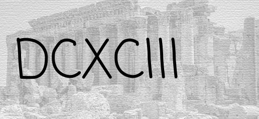 The Roman numeral 693